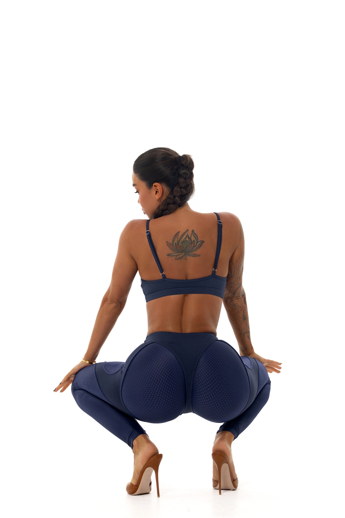 Navy Sculpt Top
