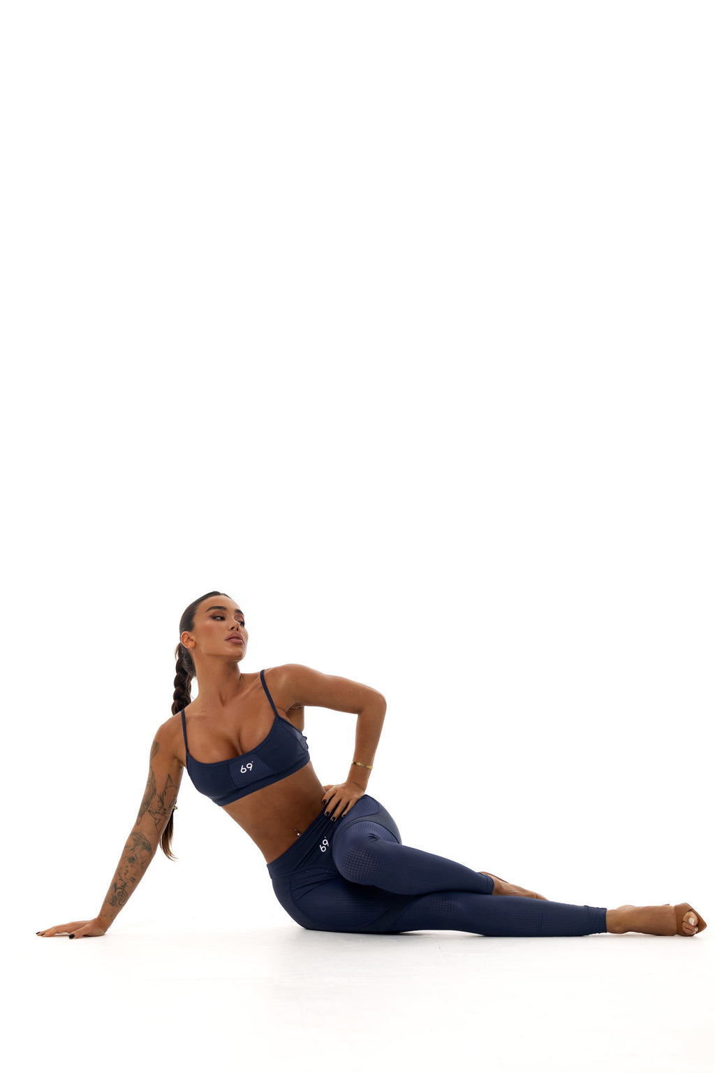 Navy Sculpt Top