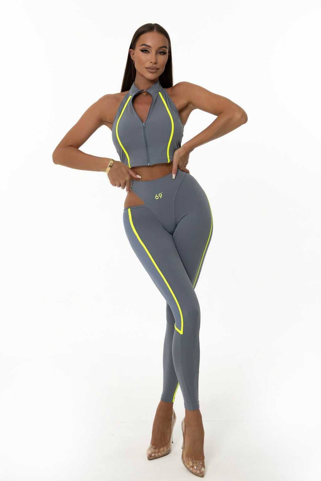 Lime Flash Grey Leggings