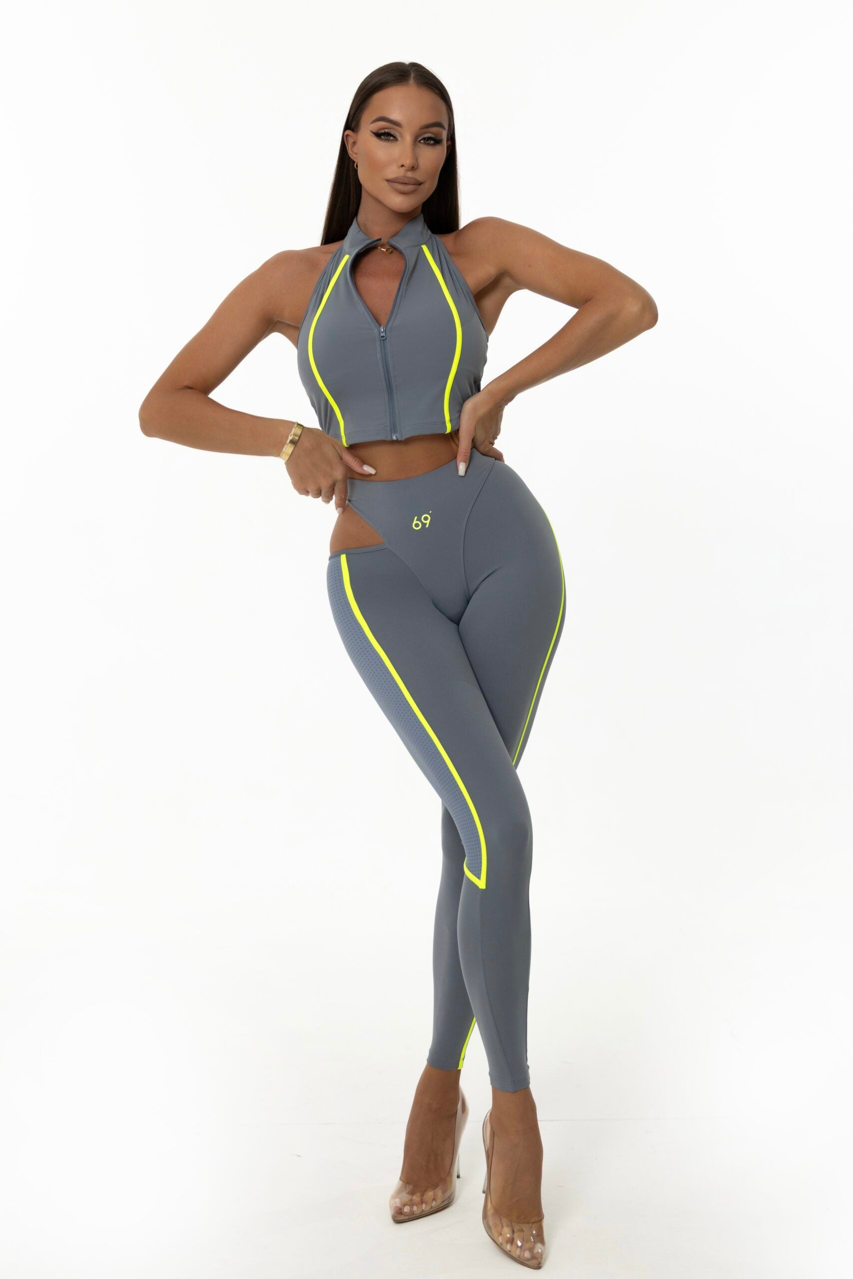 Lime Flash Grey Leggings